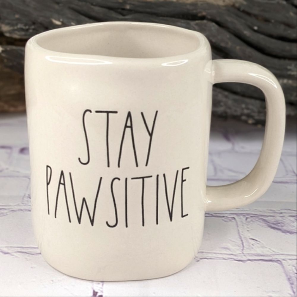 Rae Dunn STAY PAWSITIVE Ceramic Mug